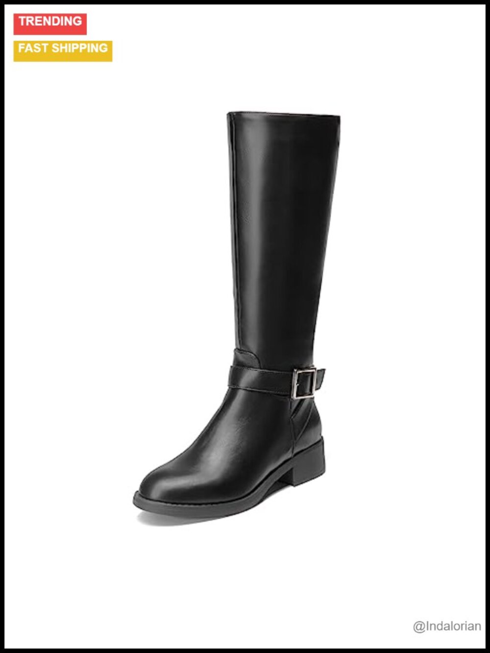Women's Knee High Riding Boots Faux Leather Low Heel
